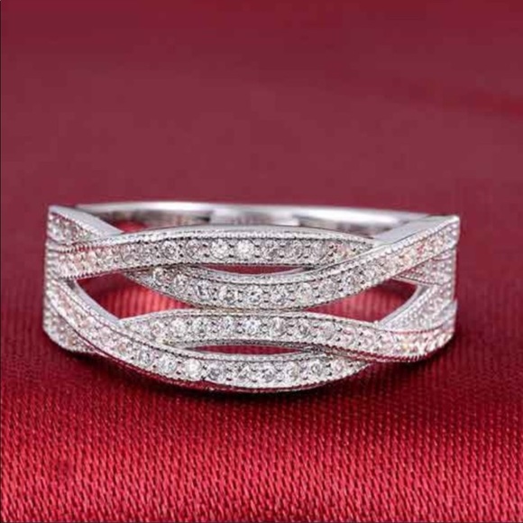 ETERNITY 925 STERLING SILVER DIAMOND RING - Picture 5 of 6